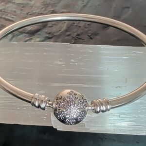 Pandora Snowflake Bangle Unique As You Are Sterling Silver Bangle Bracelet 6.5
